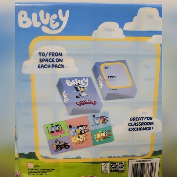 2 Pack of Bluey Sticker Treats Valentine Sticker Boxes - Picture 5 of 5